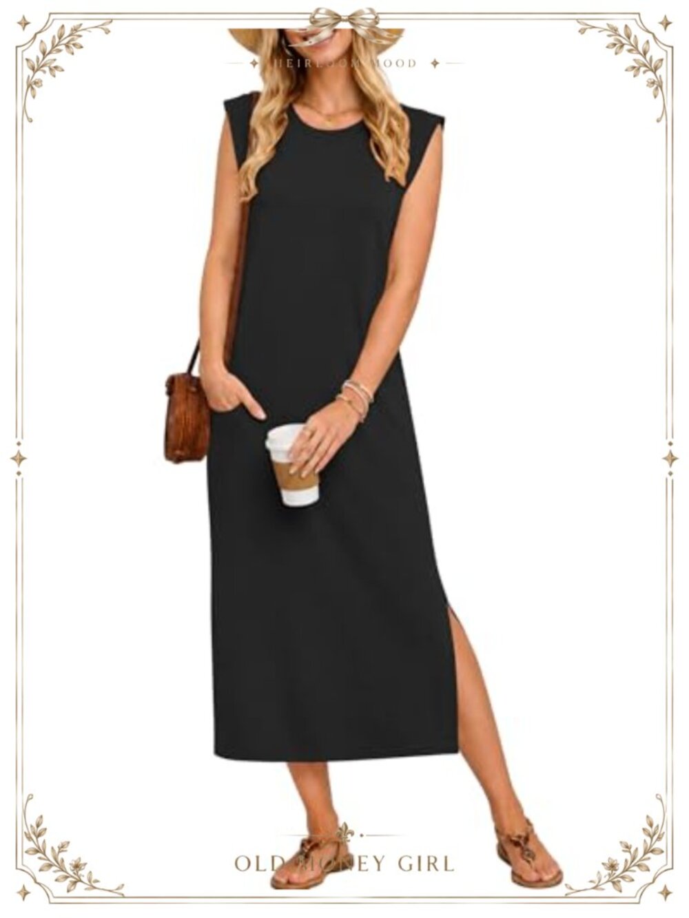 Womens Summer Maxi Dress Sleeveless Casual Sundress with Pockets